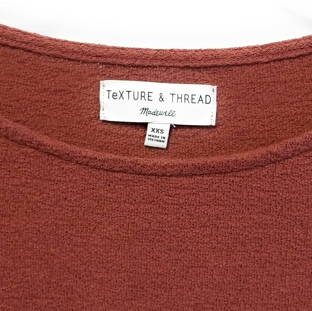 MADEWELL Texture & Thread Ruffle Cuff Top Size XS - Picture 7 of 8